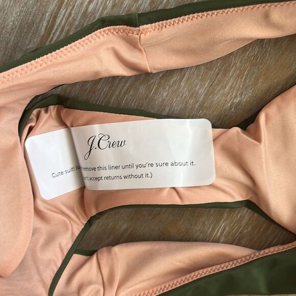 J Crew Curved Waist Bikini Bottom Medium Green‎ - Picture 7 of 9